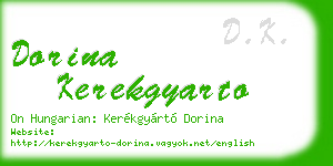 dorina kerekgyarto business card